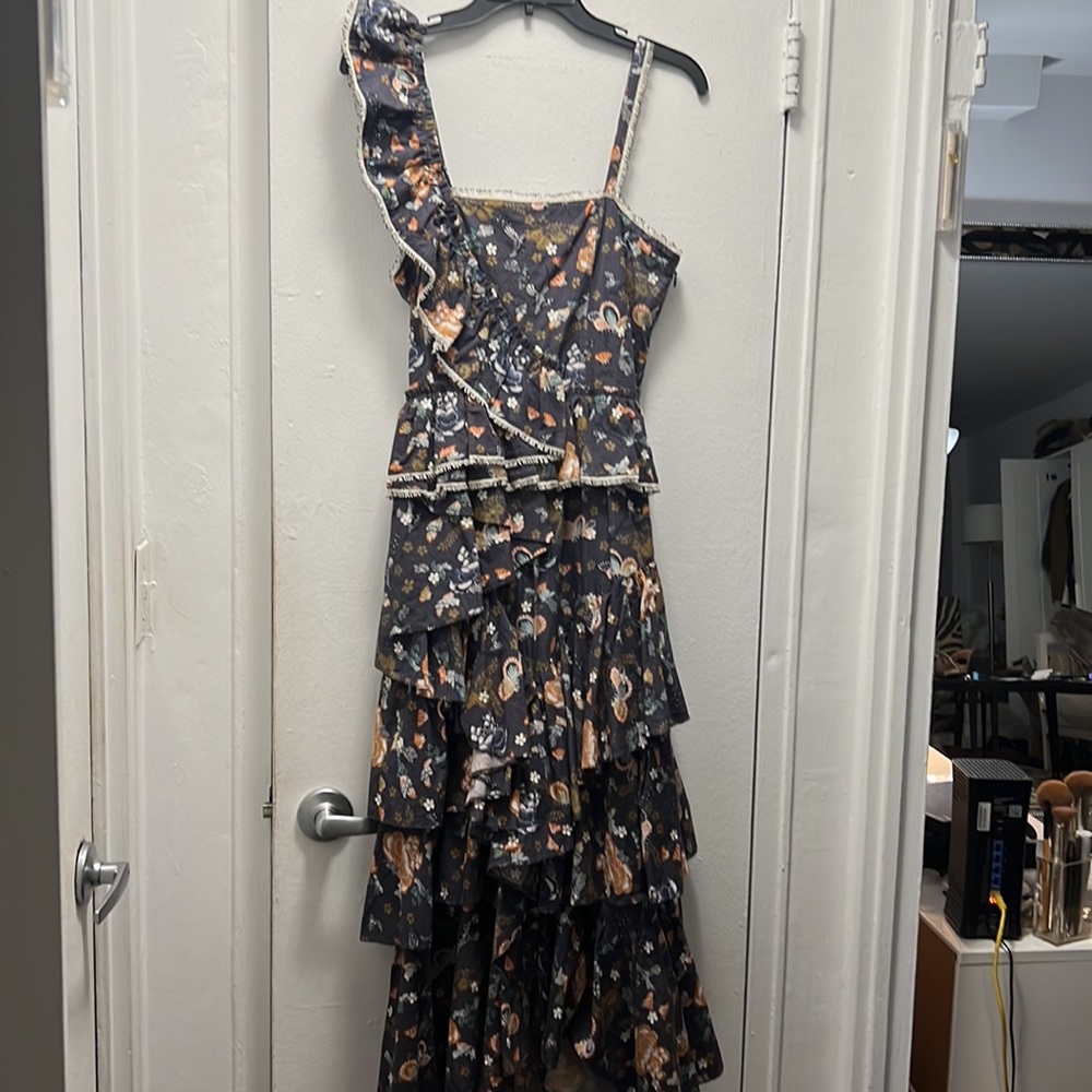 Ulla Johnson cotton floral ruffle tiered dress. No size tags